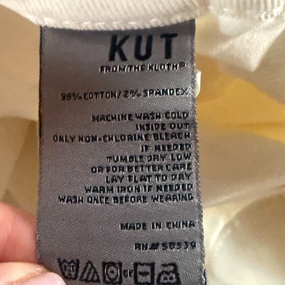 Kut From The Kloth Kelsey Fab Ab Ankle Flare Corduroy Pant Ivory Size 4 - Picture 12 of 13